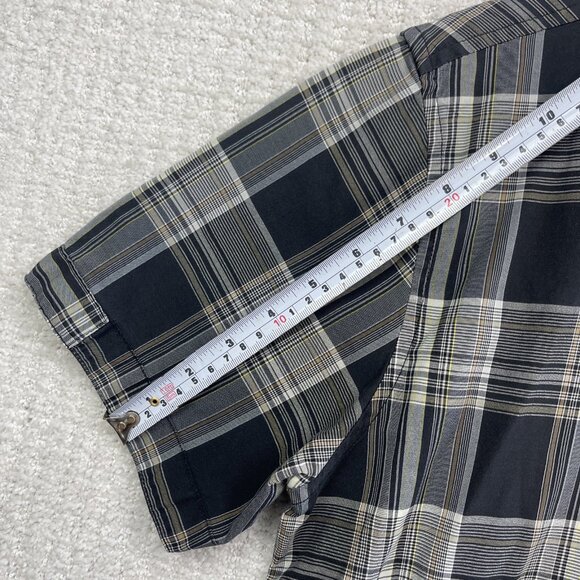 Y2K Oneill Shirt Men M Black Plaid Short Sleeve Button Up Surf Skate Casual - Picture 10 of 15